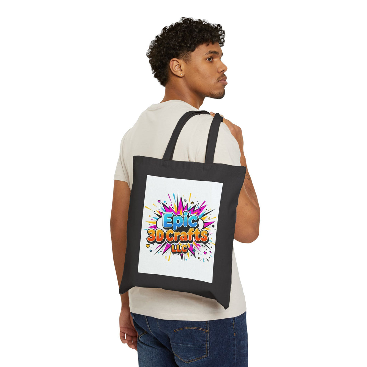 Epic 3D Crafts Logo Canvas Tote