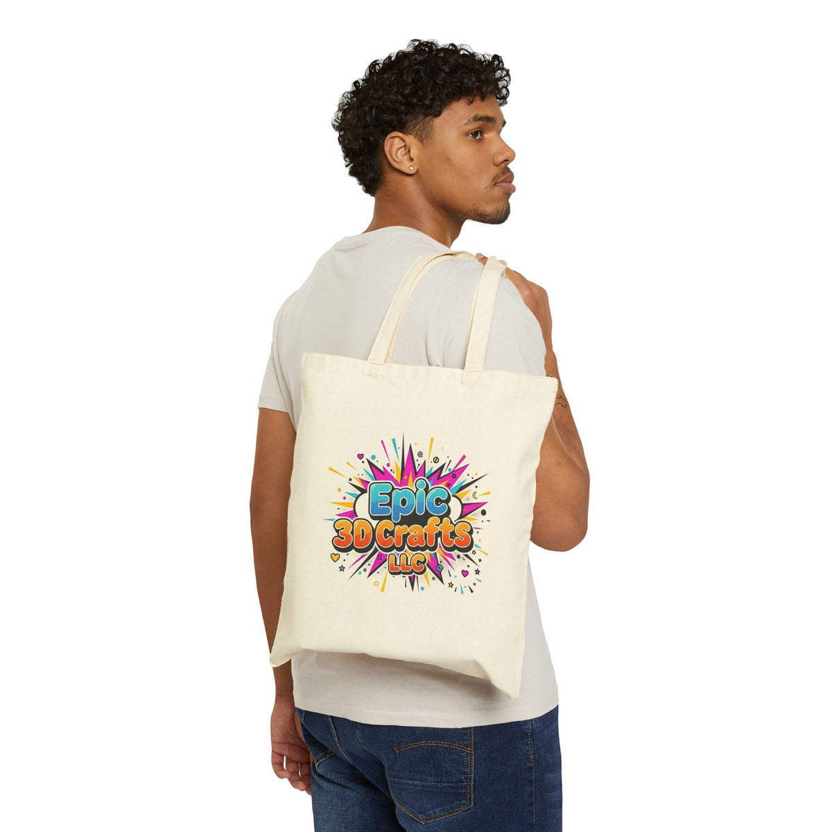 Epic 3D Crafts Logo Canvas Tote