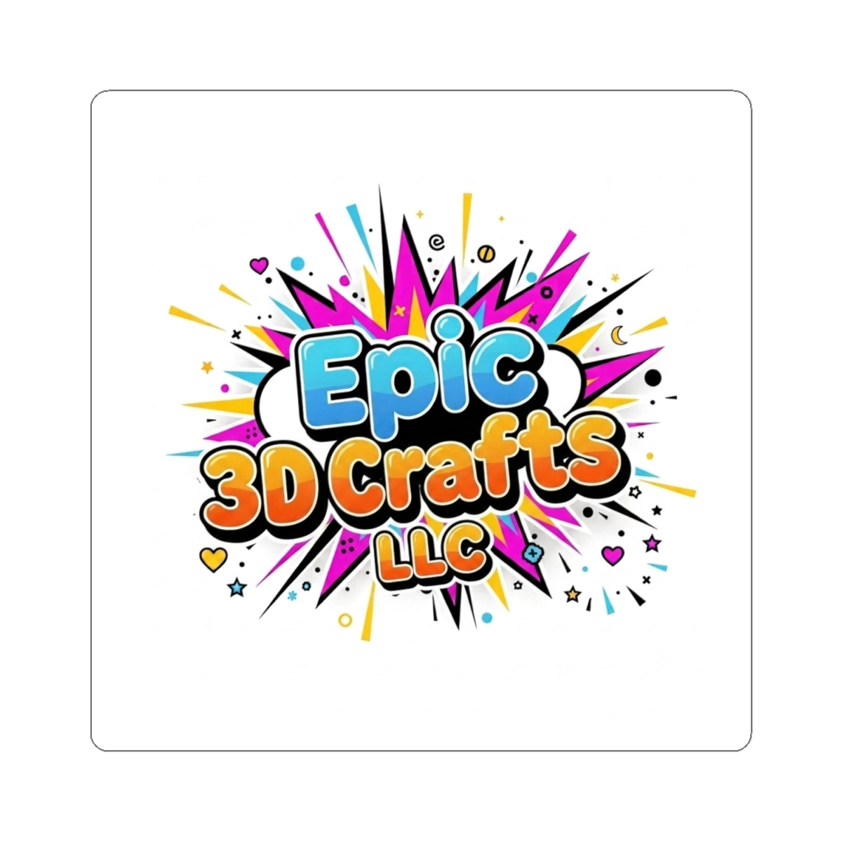 Epic 3D Crafts Logo Kiss-Cut Stickers