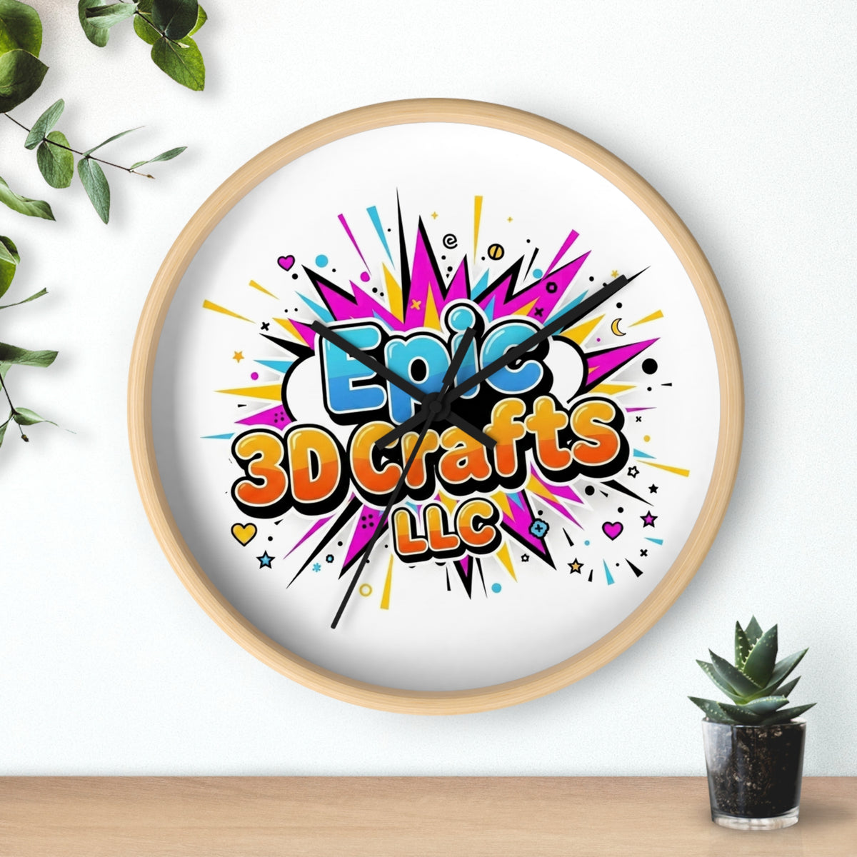 Epic 3D Crafts Comic Logo Wall Clock