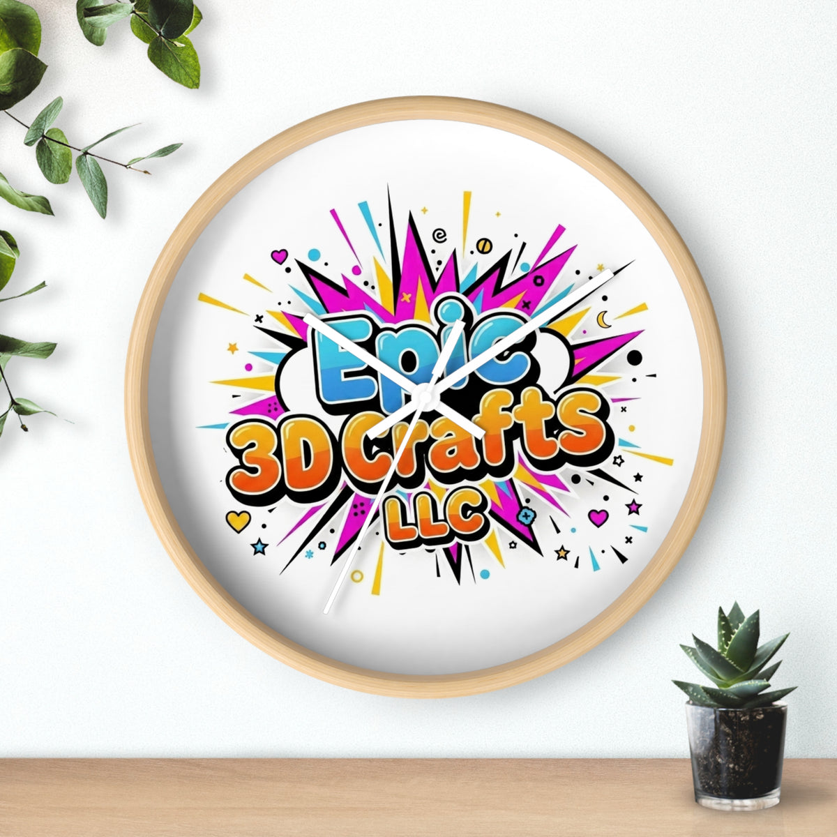 Epic 3D Crafts Comic Logo Wall Clock
